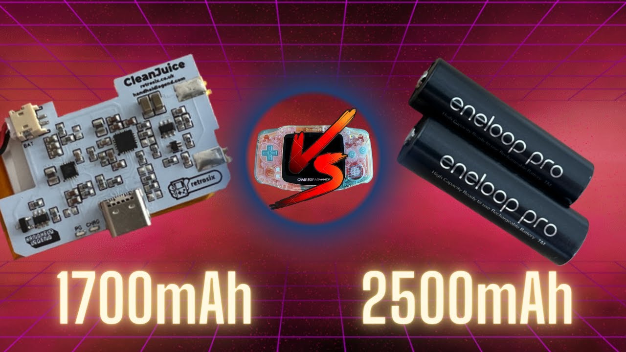 Gameboy Advance GBA CleanJuice vs AA eneloop - Batterietest/Battery life