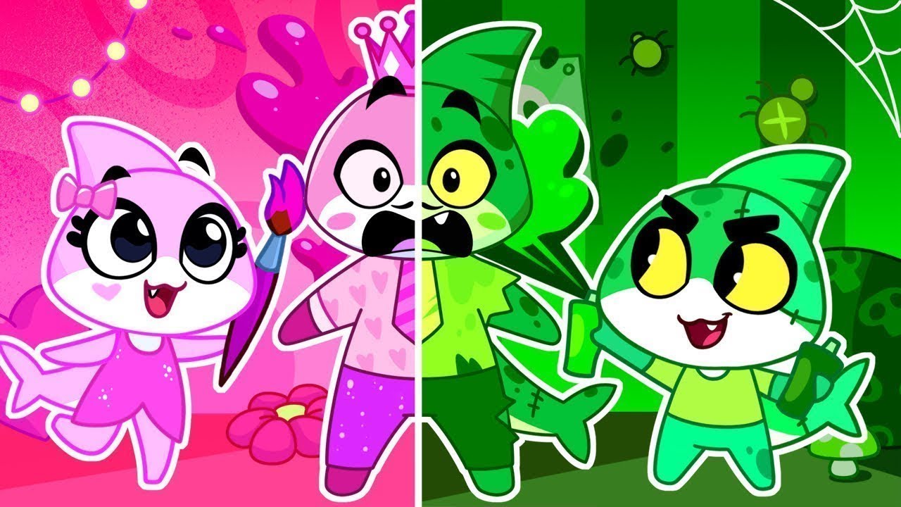 Princess and Zombie Battle! Funny Monster Games for Kids | Learn Opposite Colors