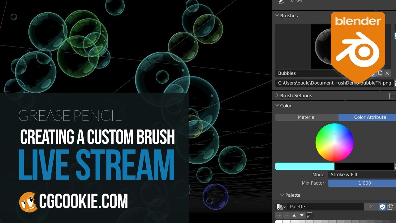 Create Custom brushes for Grease Pencil in Blender
