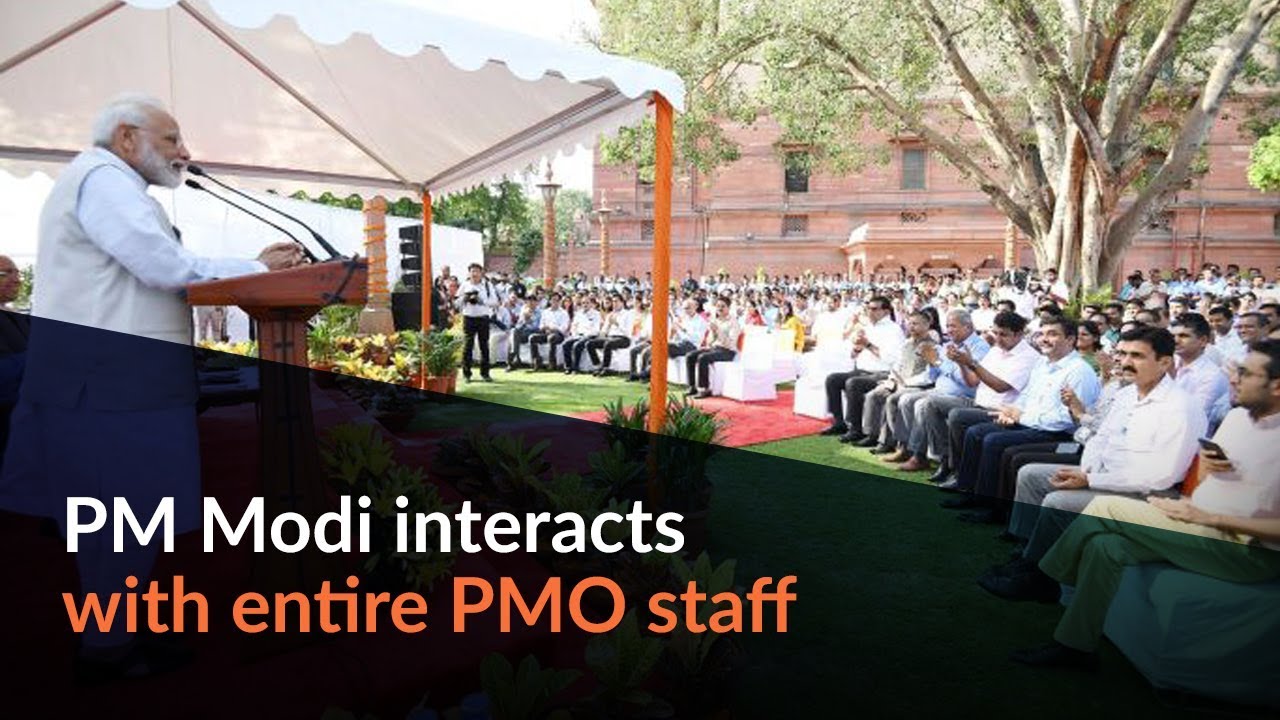 PM Modi interacts with entire PMO staff