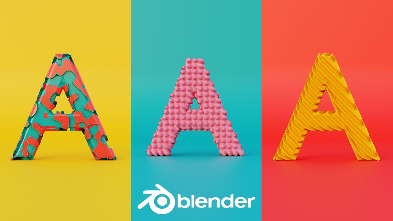 Create easy Stylized text with nodes in Blender /// Blender 2.81 tutorial