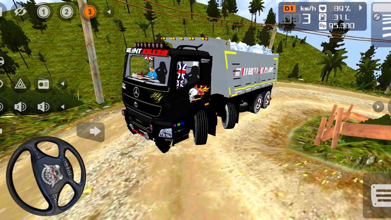 🤯 Heavy Full Loaded Indian Bharat Benz Truck 🚛 Off Road Driving Gameplay | Bus Simulator Indonesia