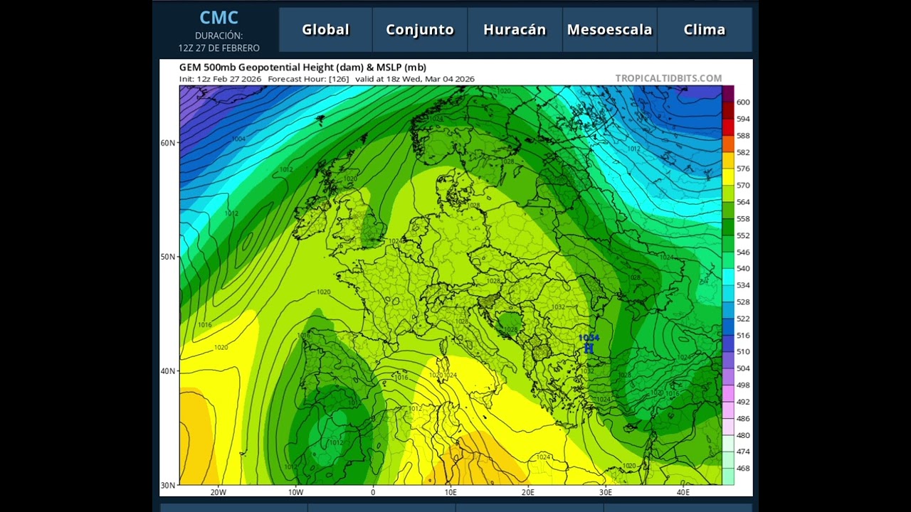 ⚠️situación del modelo canadiense para la primera semana de Marzo, precaución ‼️