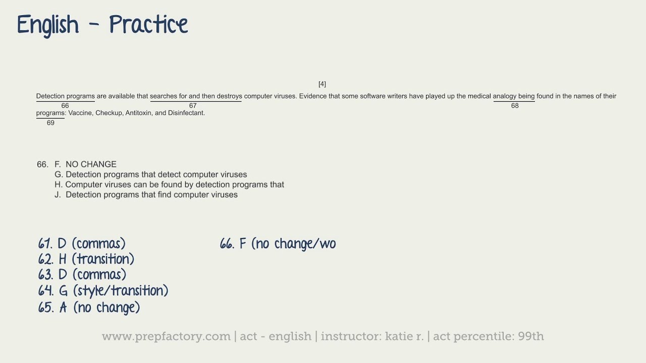 ACT English - Practice