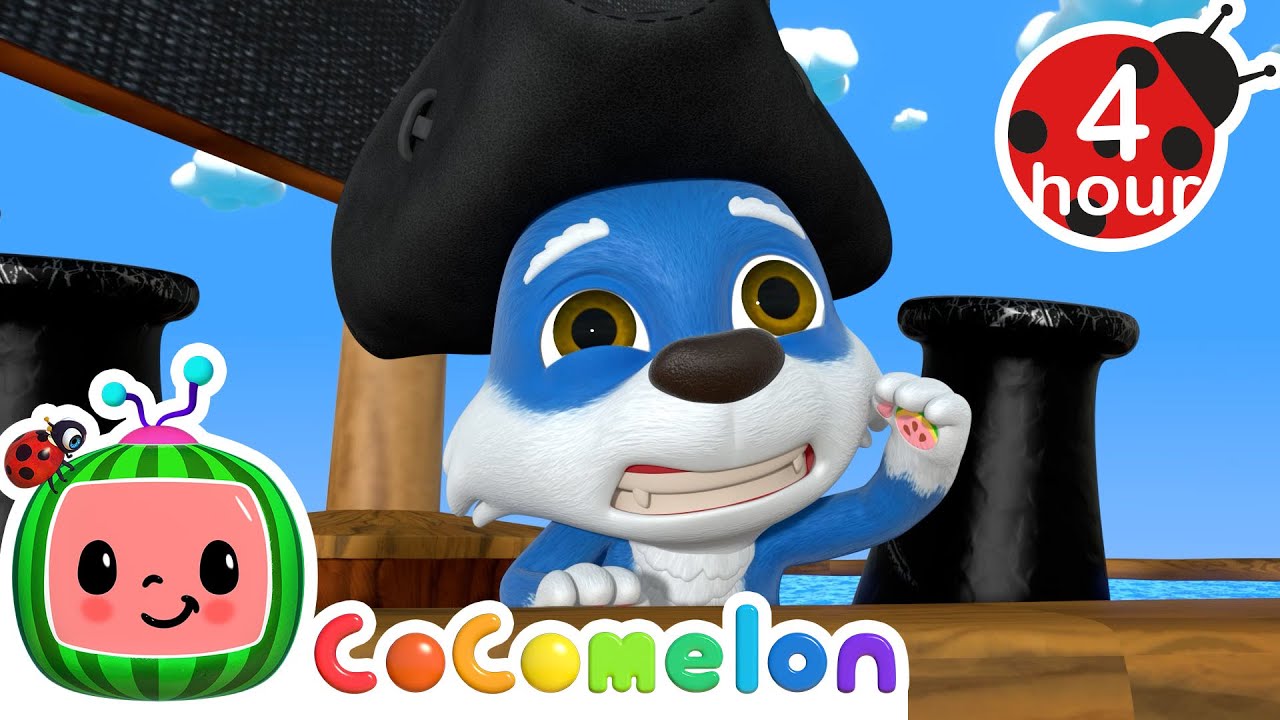 Pirate Play Along - Find The Treasure + More | JJ's Animal Time | Toddler Learning Cartoons