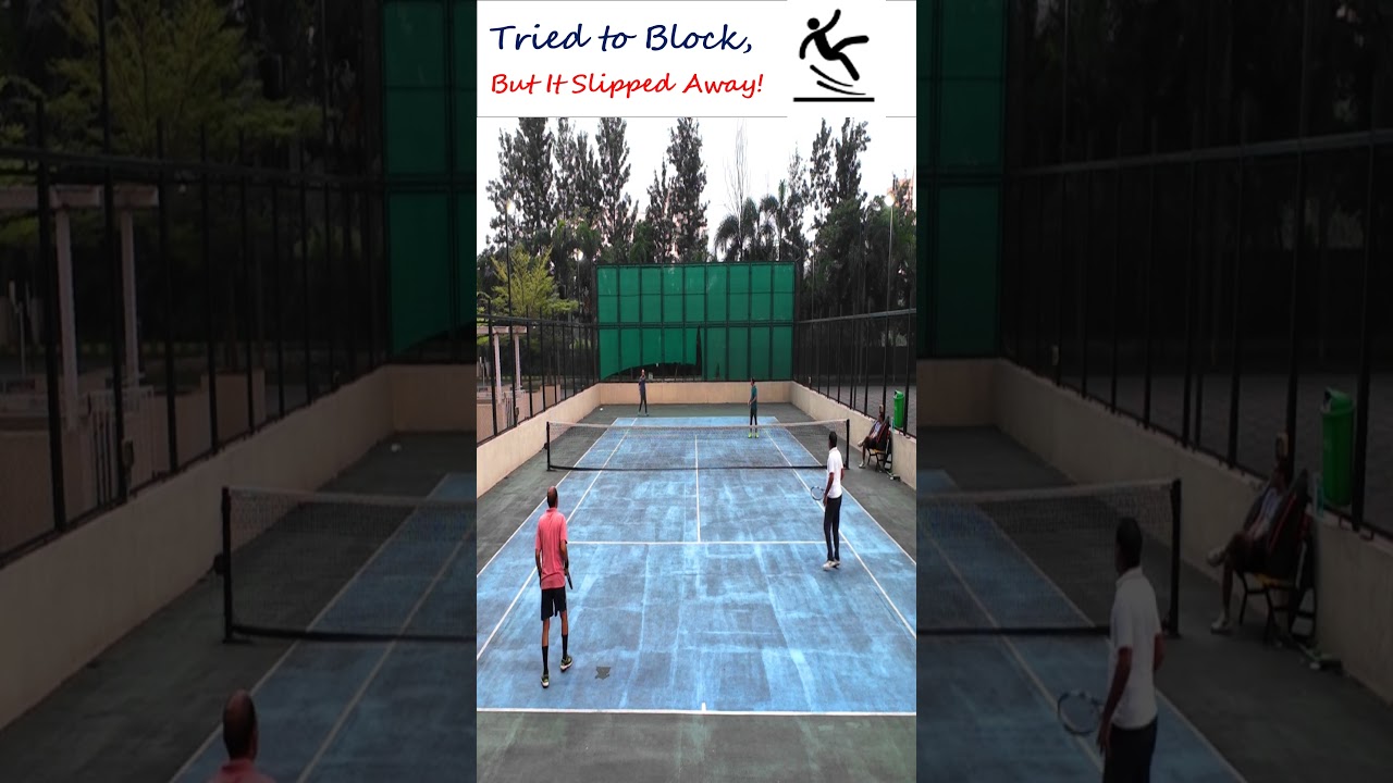 Tried to Block, But It Slipped Away! #tennis #tennisreels #reels #tennisshorts #slipped #shorts