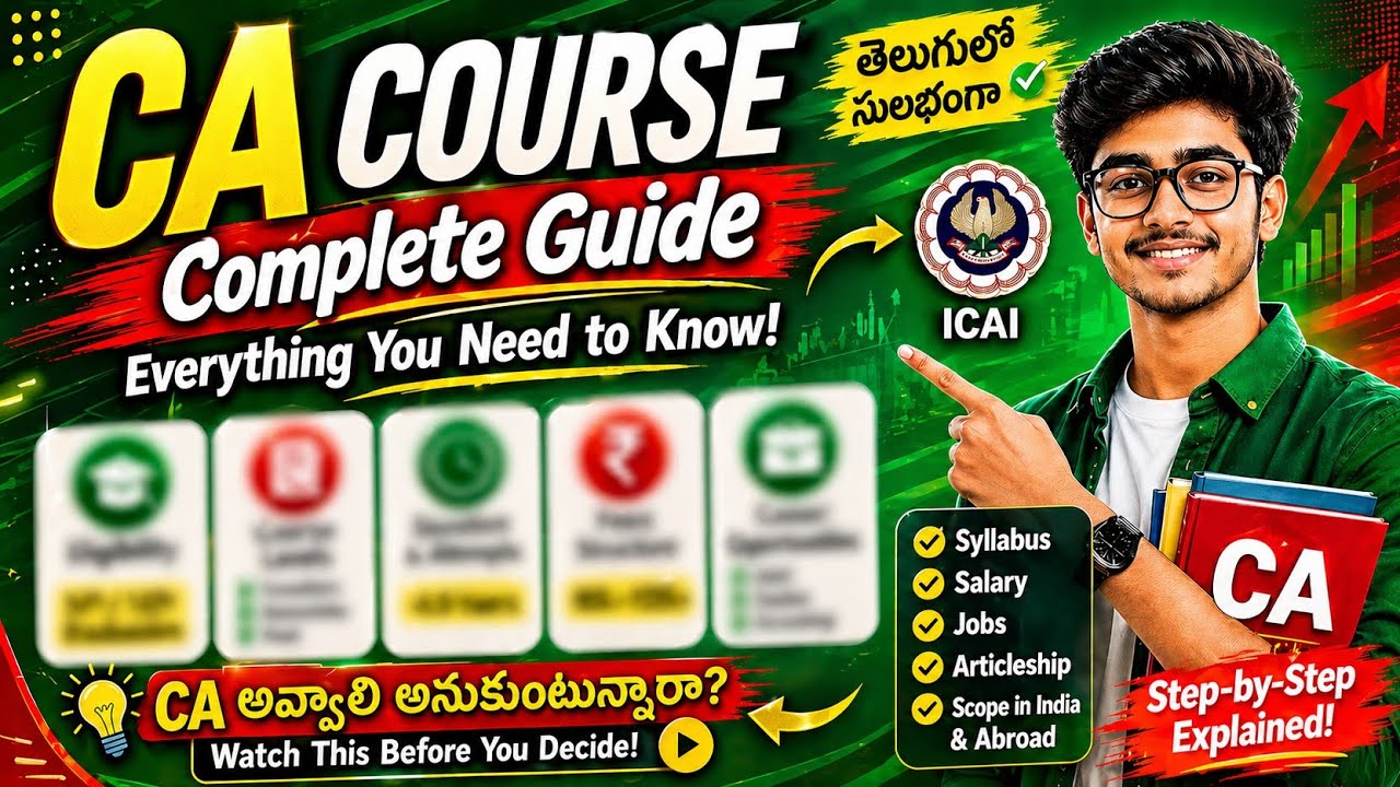 CA Course Full Details in telugu || Chartered Accountant course details #cacourse