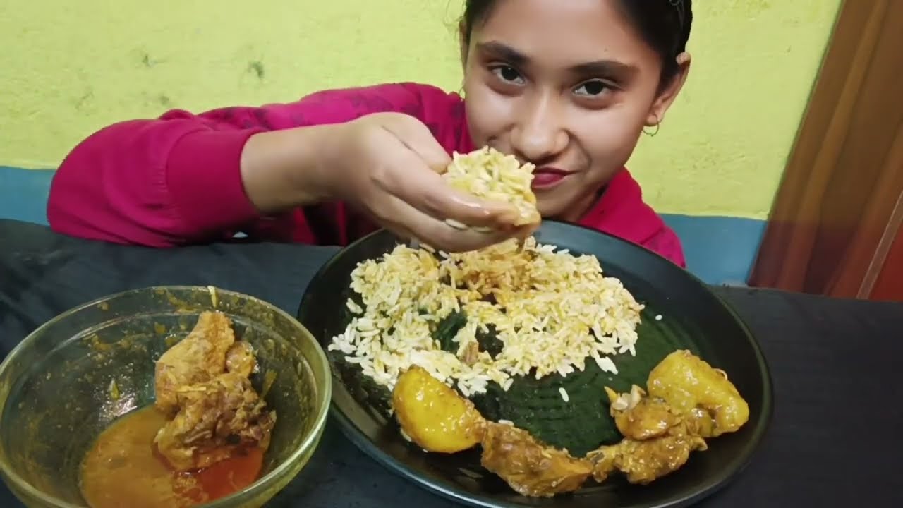 Eating Show || Rice, Alu bhaji, Spicy 🔥 Chicken curry,  ASMR || MUKBANG 