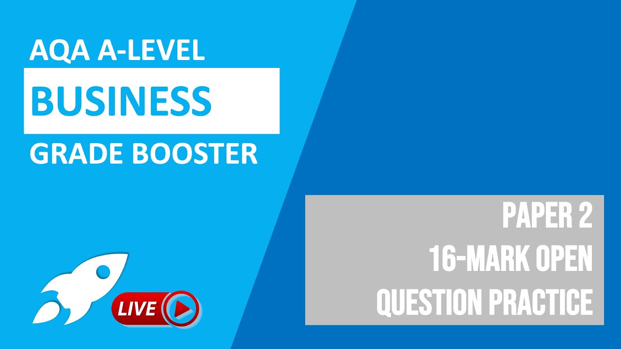 AQA A-Level Business | Paper 2: 16-Mark Open Question Practice