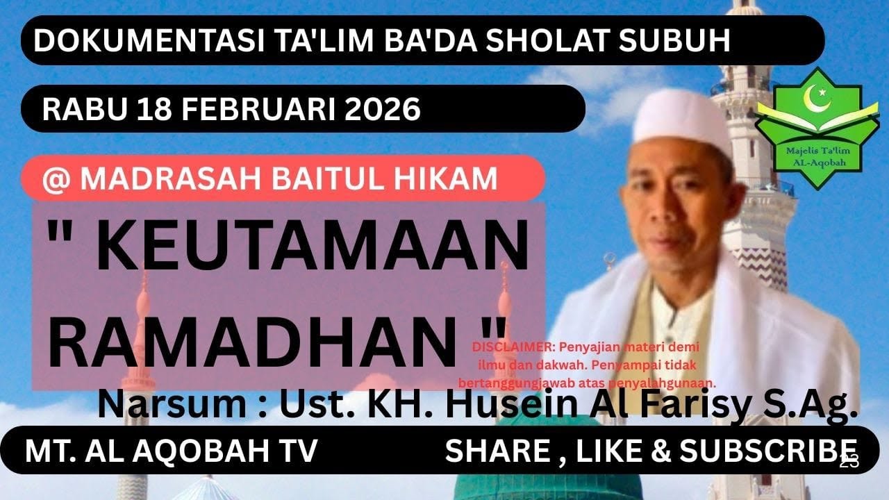 √ KEUTAMAAN RAMADHAN || Ust. Husein Al Farisy S.Ag. @ramayadi8373 