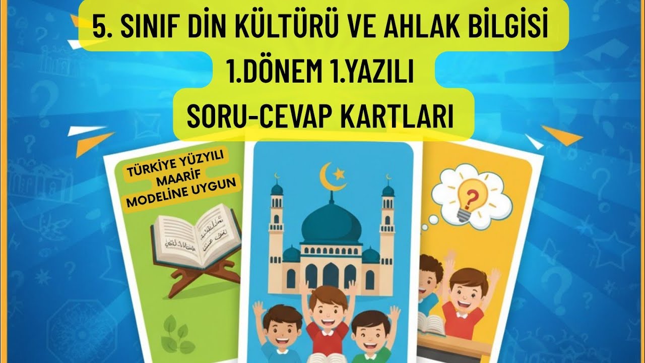 5. Sınıf Din Kültürü 1. Dönem 1. Yazılı Soru-Cevap Etkinliği 💯| Yazılı Öncesi Son Tekrar! ✅