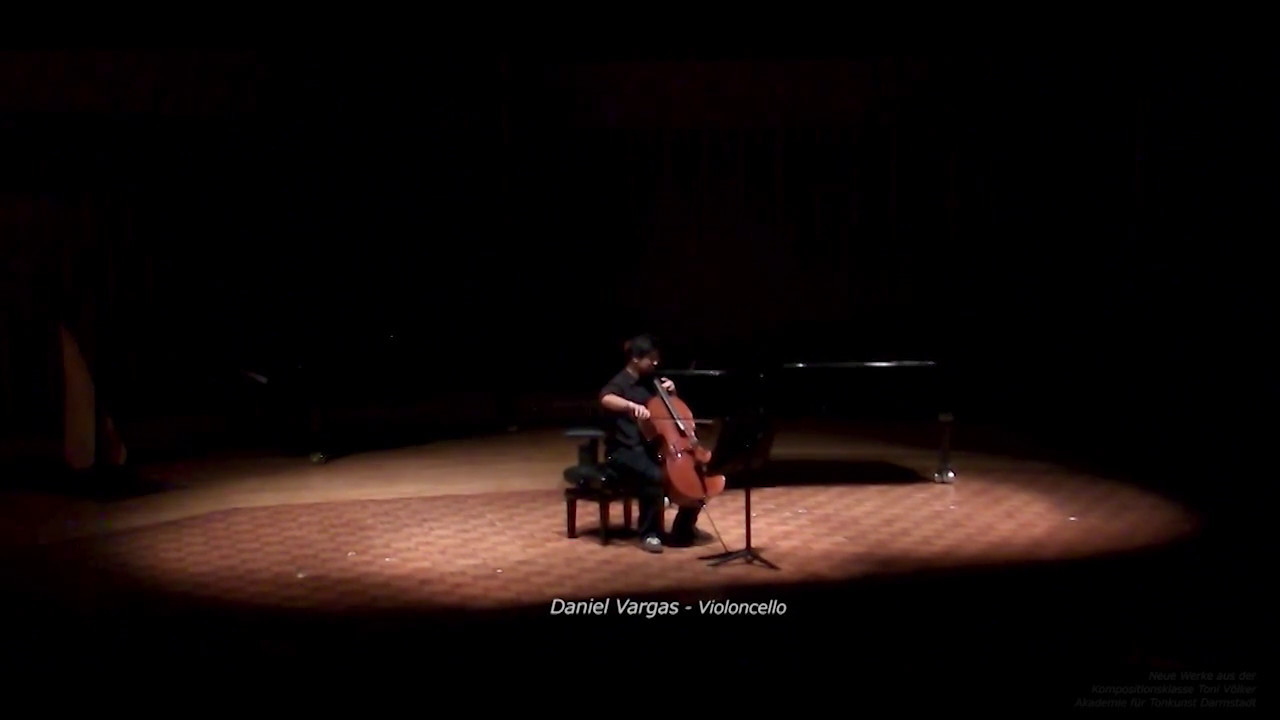 Daniel Vargas, Capriccio Nr. 2 für Cello solo (und große Trommel)