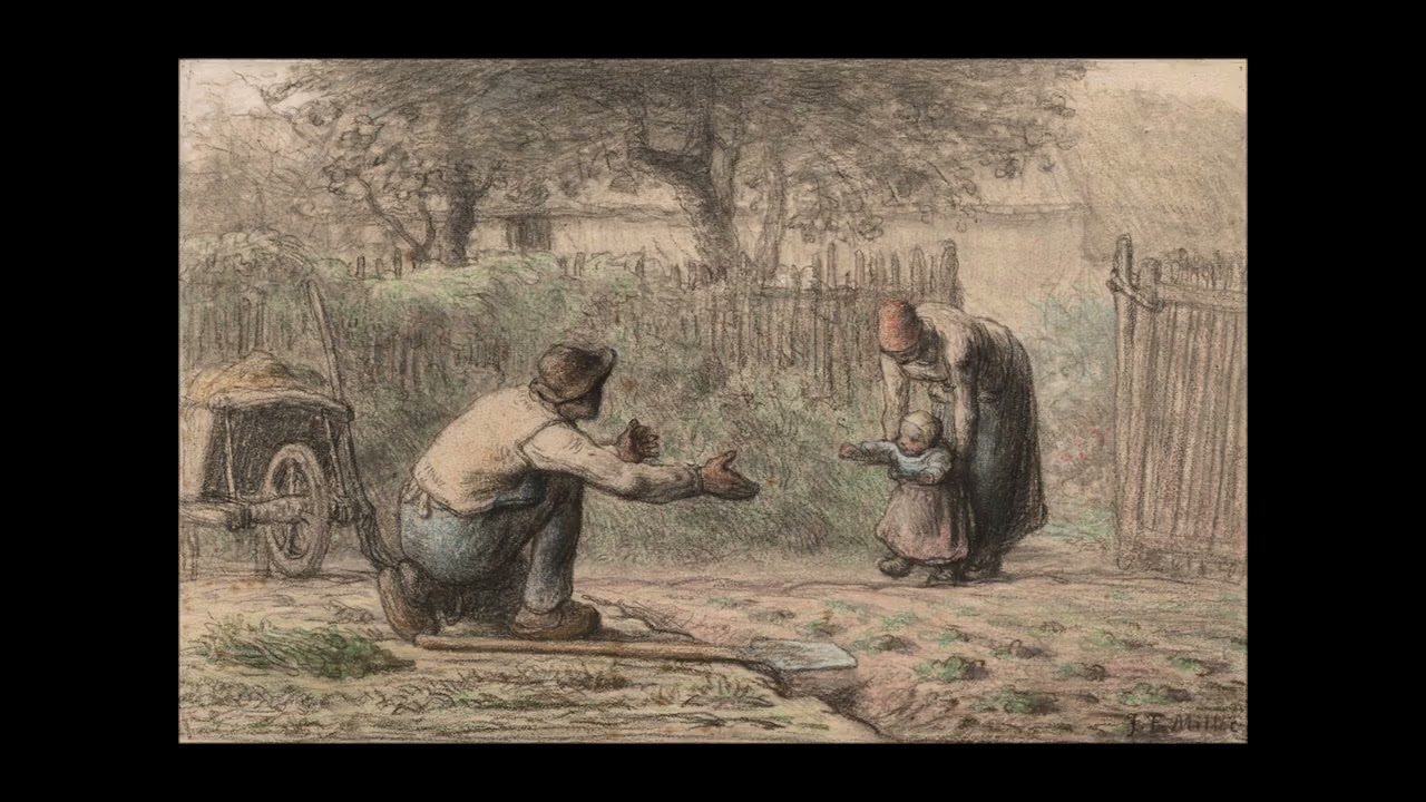Vincent Van Gog - Contadini con bambina -  I primi passi