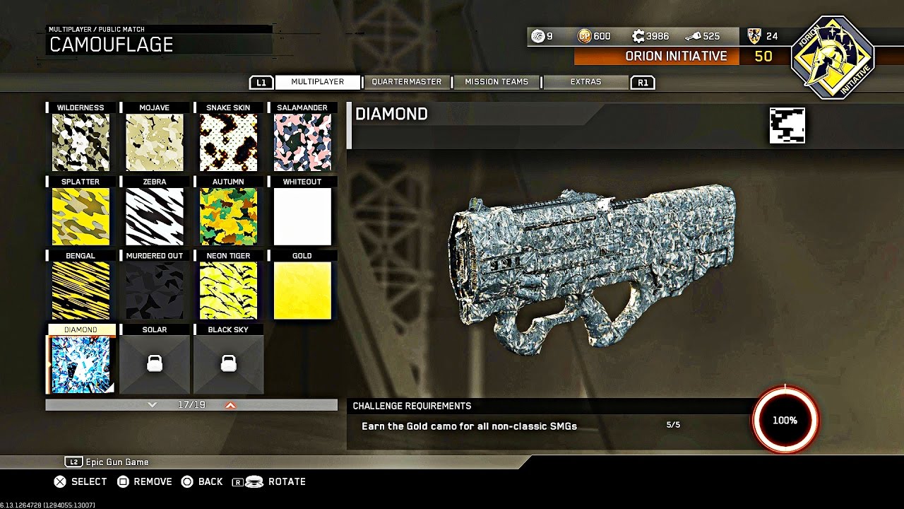 ROAD TO BLACK SKY.. Unlocking Diamond 💎 SMG's (Infinite Warfare Camo Challenge)