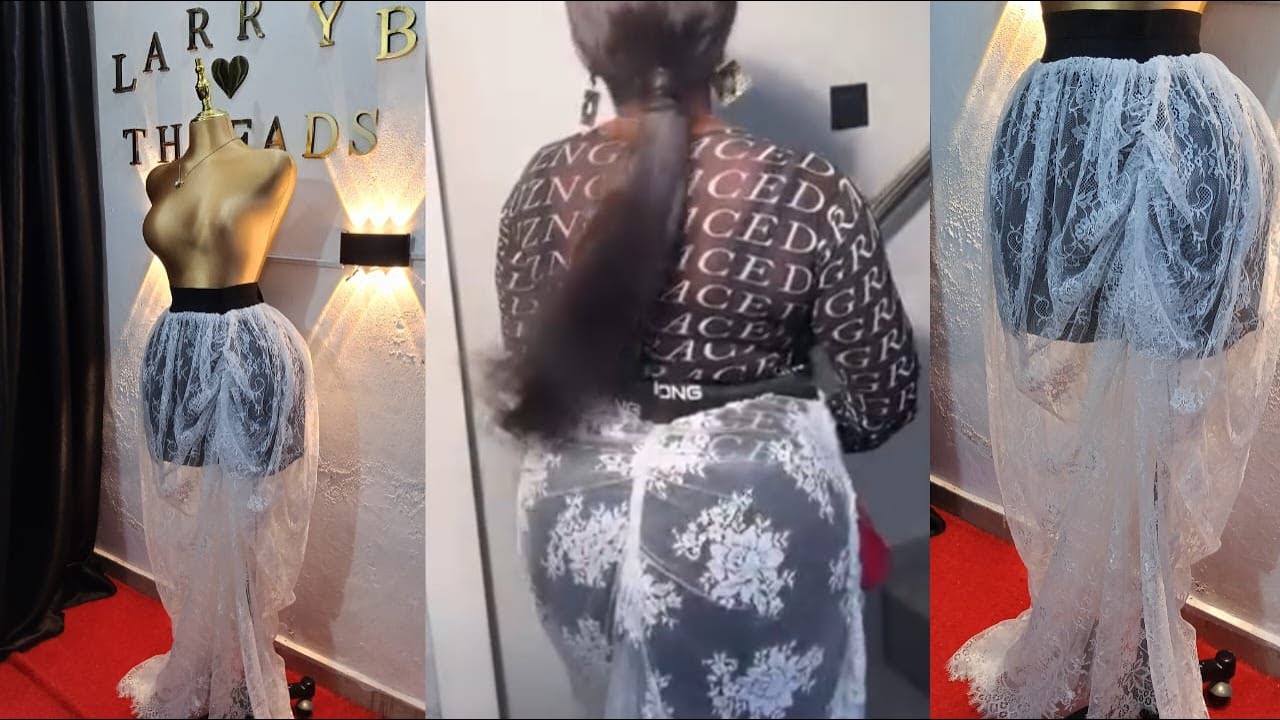 How to Cut & Sew a Draped Ruched Lace Skirt with Inner Mini