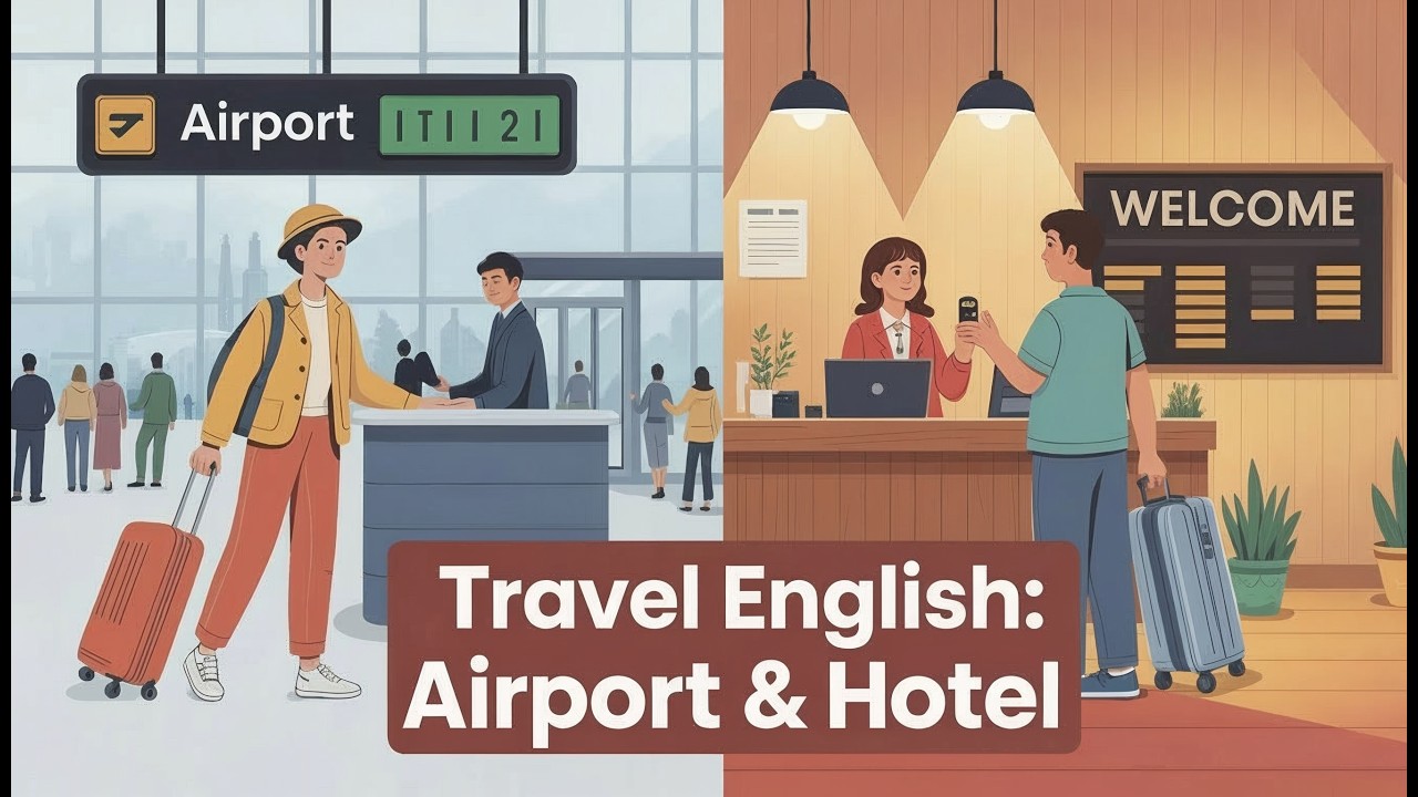 Travel English ✈️🛏️ | Airport & Hotel Conversations (A2–B1 Listening Practice) | Life Conversation