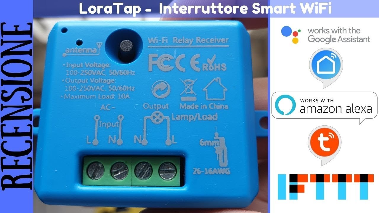 RECENSIONE - LoraTap Interruttore Smart WiFi (blu) Compatibile con Alexa, Google Home e IFTTT