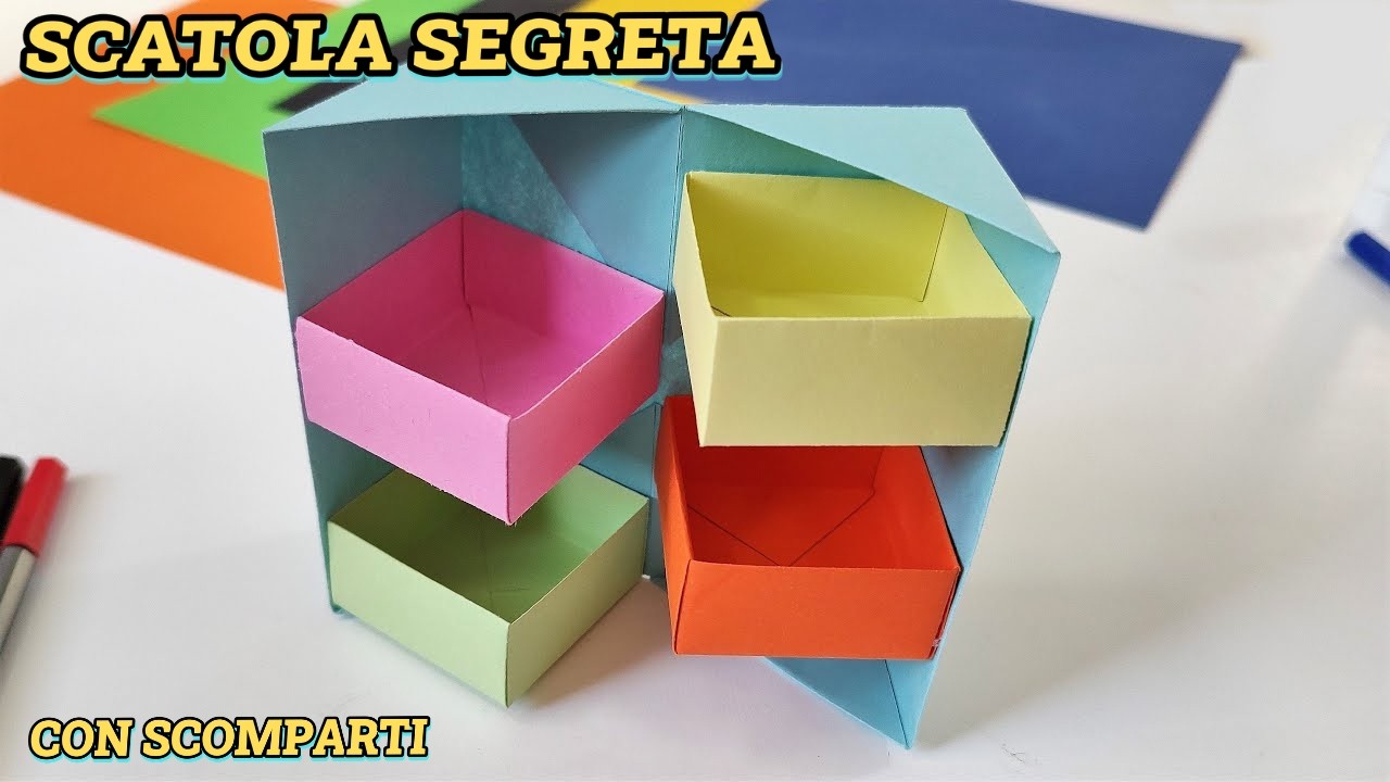 Scatola Segreta di Carta, Semplice Origami, Gioco di Carta, Piegare la carta per divertimento