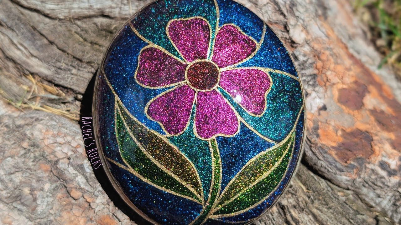 Stained Glass Flower- Metallic Watercolours 