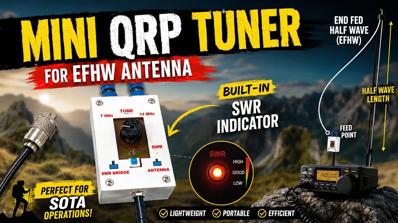 QRP EFHW SOTA Tuner With Mini SWR indicator
