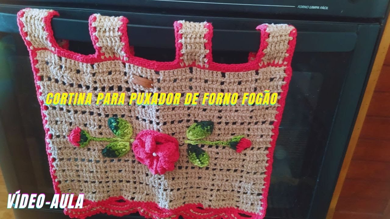 CORTINA PUXADOR DE CROCHÊ PARA FORNO