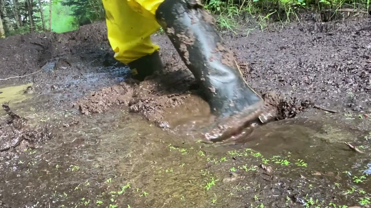 Joules rubber boots in mud 06