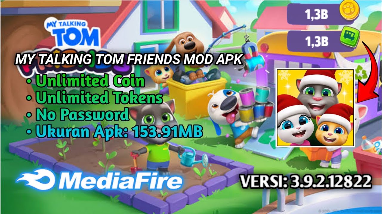 Cara Download My Talking Tom Friends Mod Versi 3.9.2.12822 || mod game - my talking tom friends