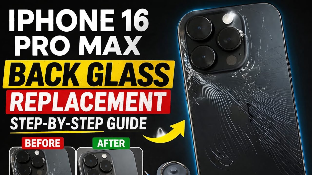 iPhone 16 Pro Max Broken Back Glass Replacement #iphonerepairing 