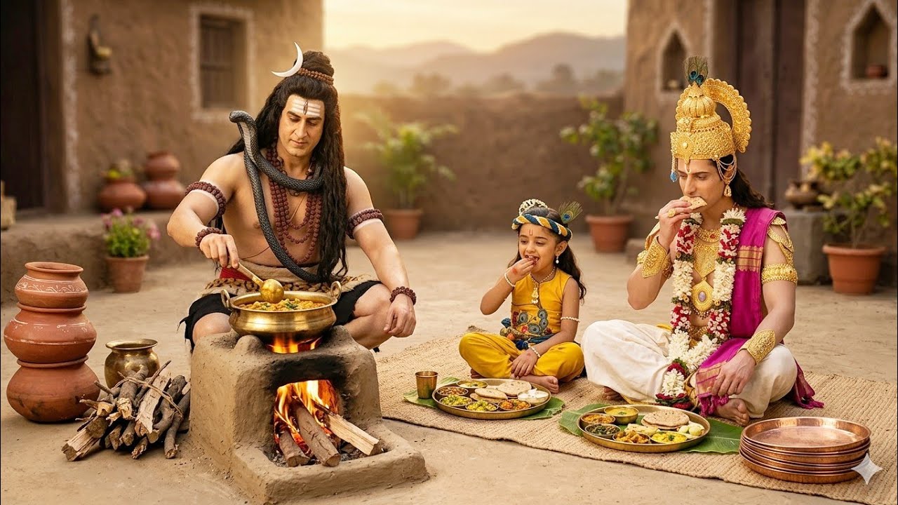 महादेव ने चूल्हे पर बनाया बाल कृष्ण के लिए स्वादिष्ट भोजन | यशोमती मईया के नंदलाला | Krishan Leela