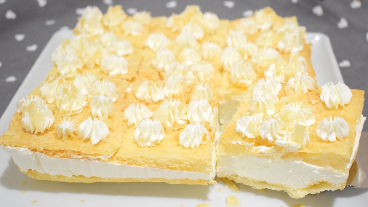 MILLEFOGLIE ALLA CREMA DI YOGURT - dolci in 10 minuti - solo 3 ingredienti