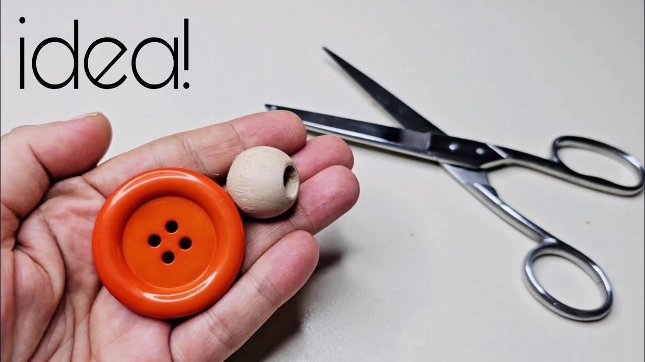 Very Cute Idea Made with 1 Wooden Bead and 1 Large Button! 🥰👍