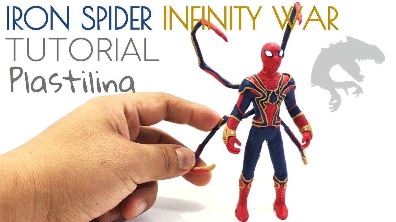 COMO HACER A IRON SPIDER DE AVENGER INFINITY WAR DE PLASTILINA/ARCILLA  PASO A PASO
