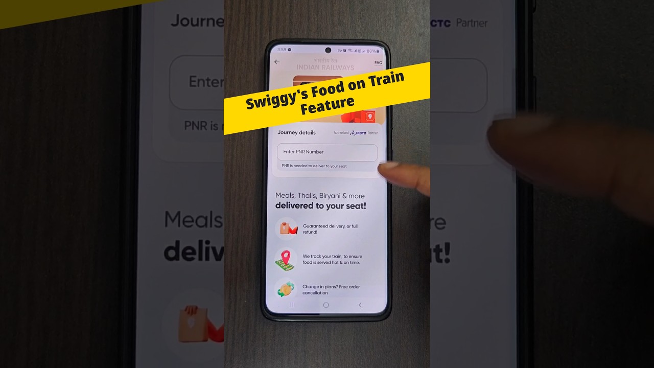 Swiggy's new Food on Train Feature | Good news for travellers