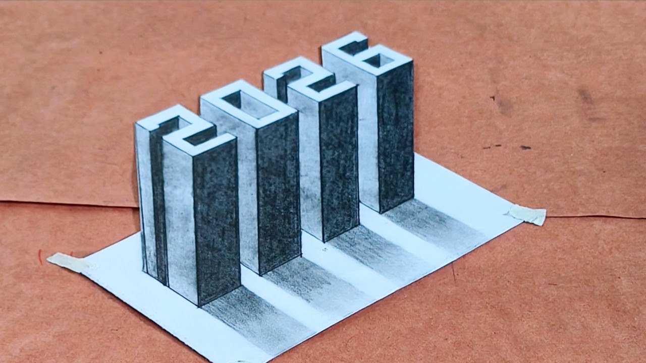 3D drawing easy 2026 step by step ।