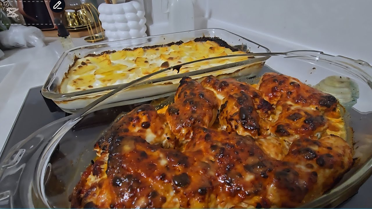 YARIM DAVET YEMEĞİ🥰   TAVUK SARMA VE PATATES GRATEN  AKŞAMA NE YAPICAM DERDİNE SON