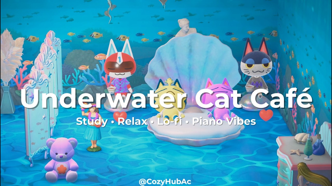 Cozy Ocean Lounge 🐾🌊 5 Hour Lo-fi Study Music | Relax & Focus | Animal Crossing