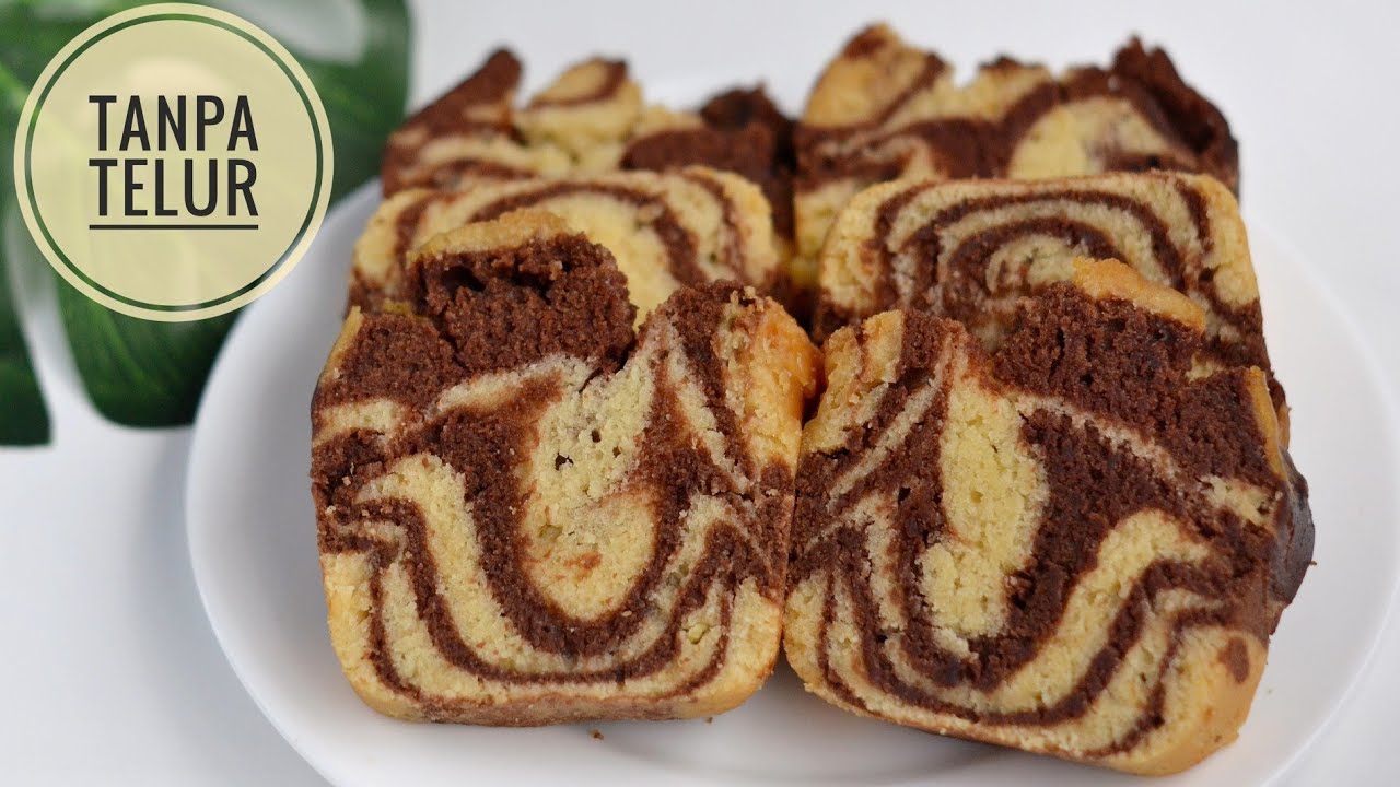 Bolu Kukus Tanpa Telur Motif Marble, Takaran Sendok, Mengembang Sampai Ngakak