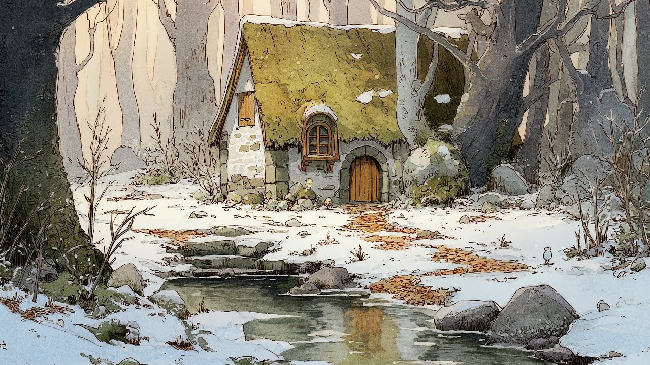 A Small House in the Snow – Gentle Disney Music from Another Room | Winter Ambience