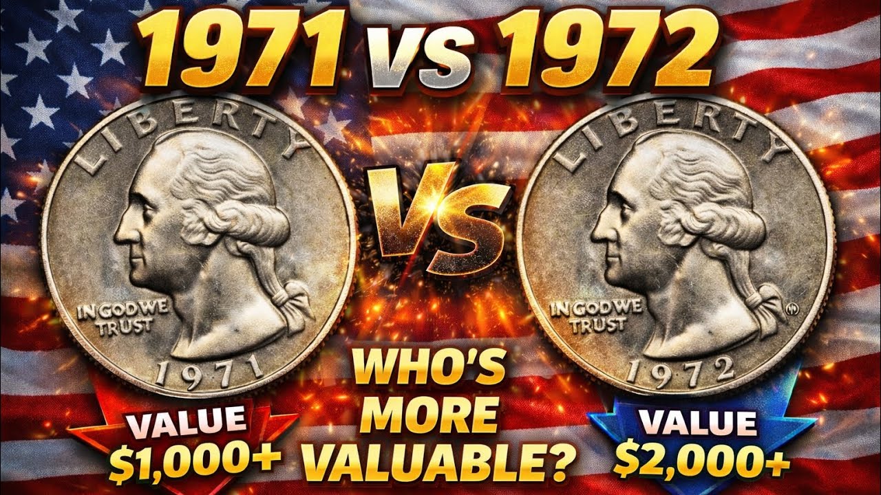 1971 vs 1972 Quarter 🪙 Which One Is More Valuable? 💰#WashingtonQuarter