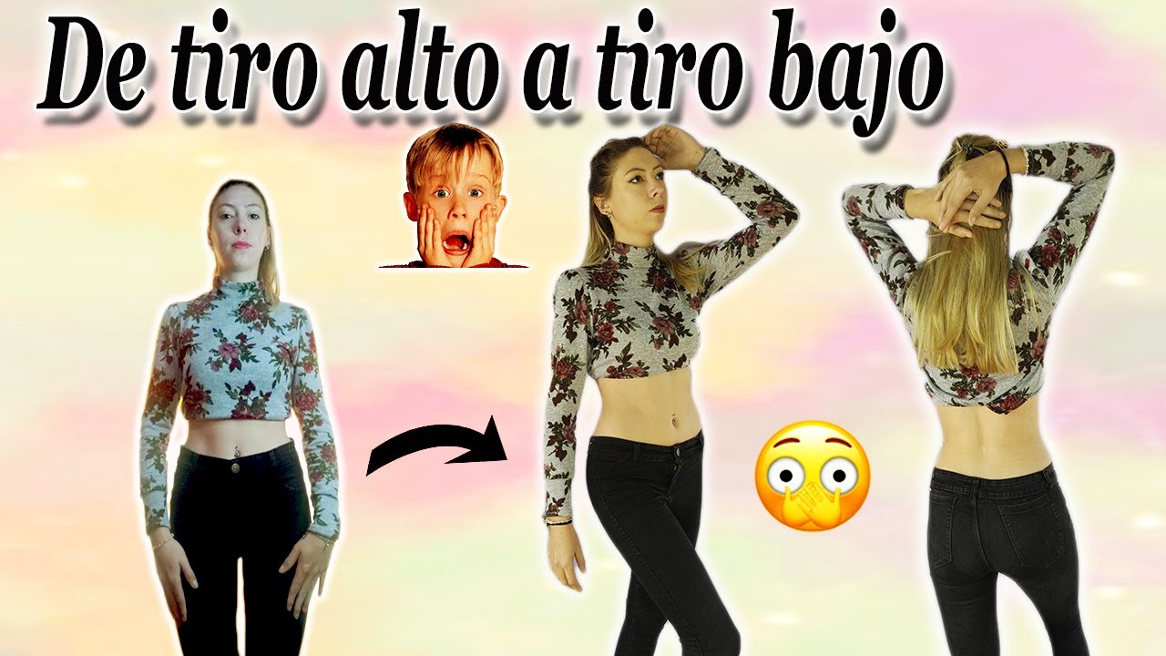 Transformar pantalón de tiro alto a tiro bajo || De tiro alto a tiro bajo || Modificar jeans