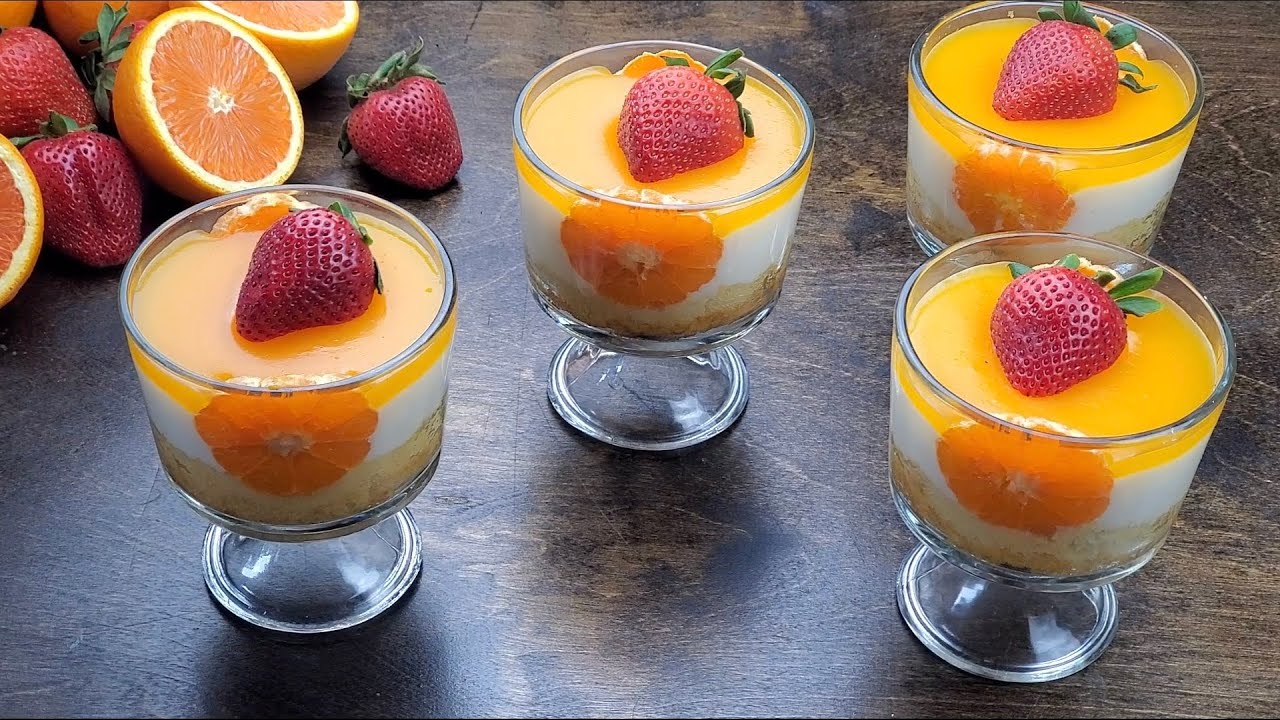 عندك حليب وبرتقال تعالى حضرى تحليه رمضانيه بارده ومنعشه best refreshing orange pudding