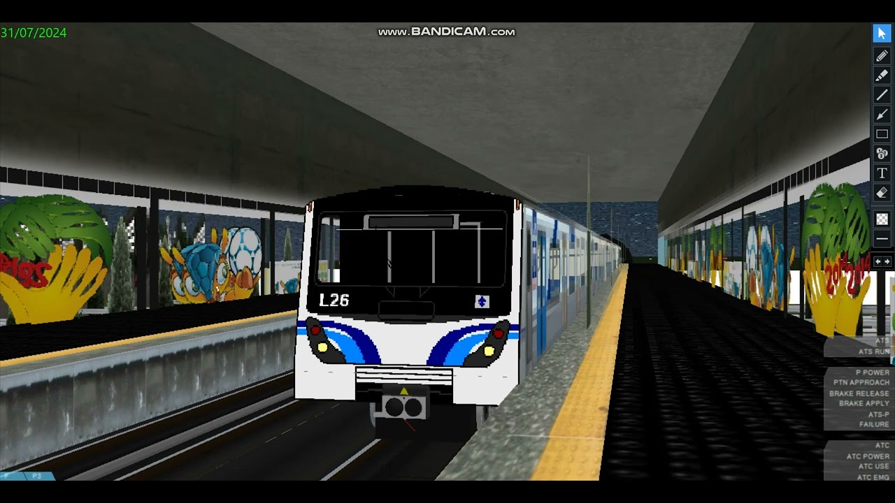 OpenBVE Linha 2 Verde Frota L Saindo (2024)
