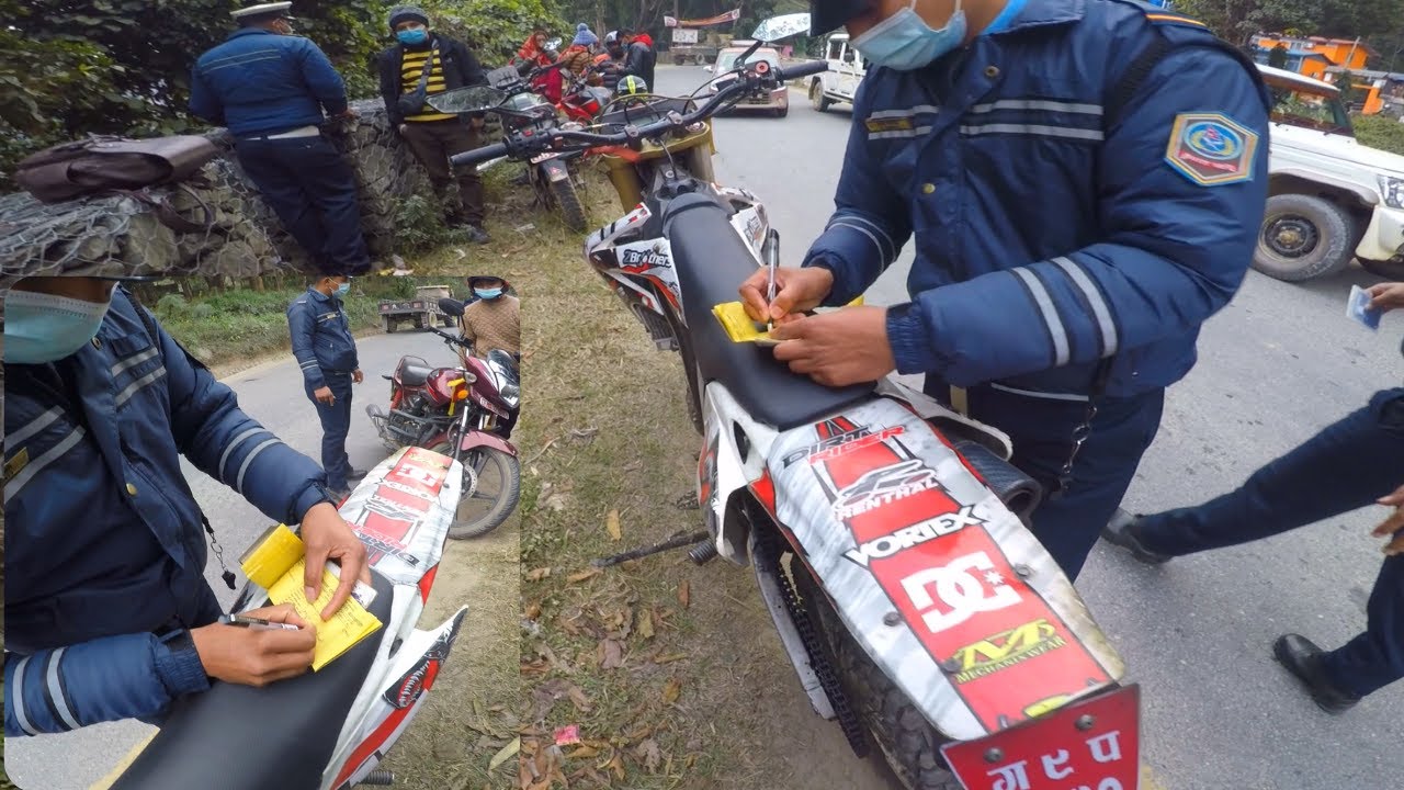 BUSTED BY NEPAL TRAFFIC POLICE ! CAUGHT ! CF XZ