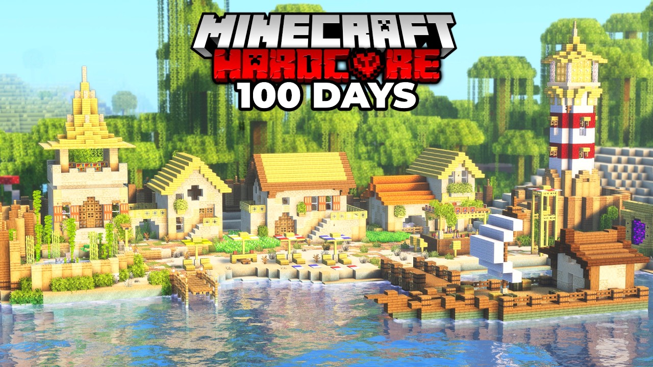 I Survived 100 Days on a Beach in Minecraft Hardcore!