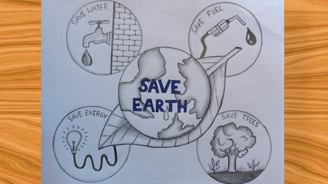 How to draw world earth day special drawing// save earth poster drawing 2024.