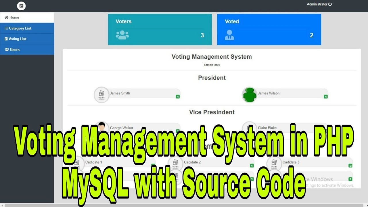 Voting Management System in PHP MySQL with Source Code