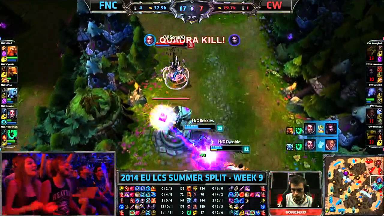 FNC Rekkles Vayne Penta Kill - EU LCS Summer Split W9
