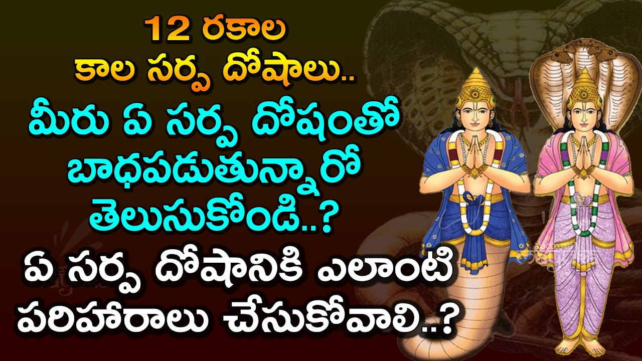 Live: 12 రకాల కాల సర్ప దోషాలు ఏ సర్ప దోషంతో బాధపడుతున్నారో తెలుసుకోండి Kalasarpa Doshalu | mayuka