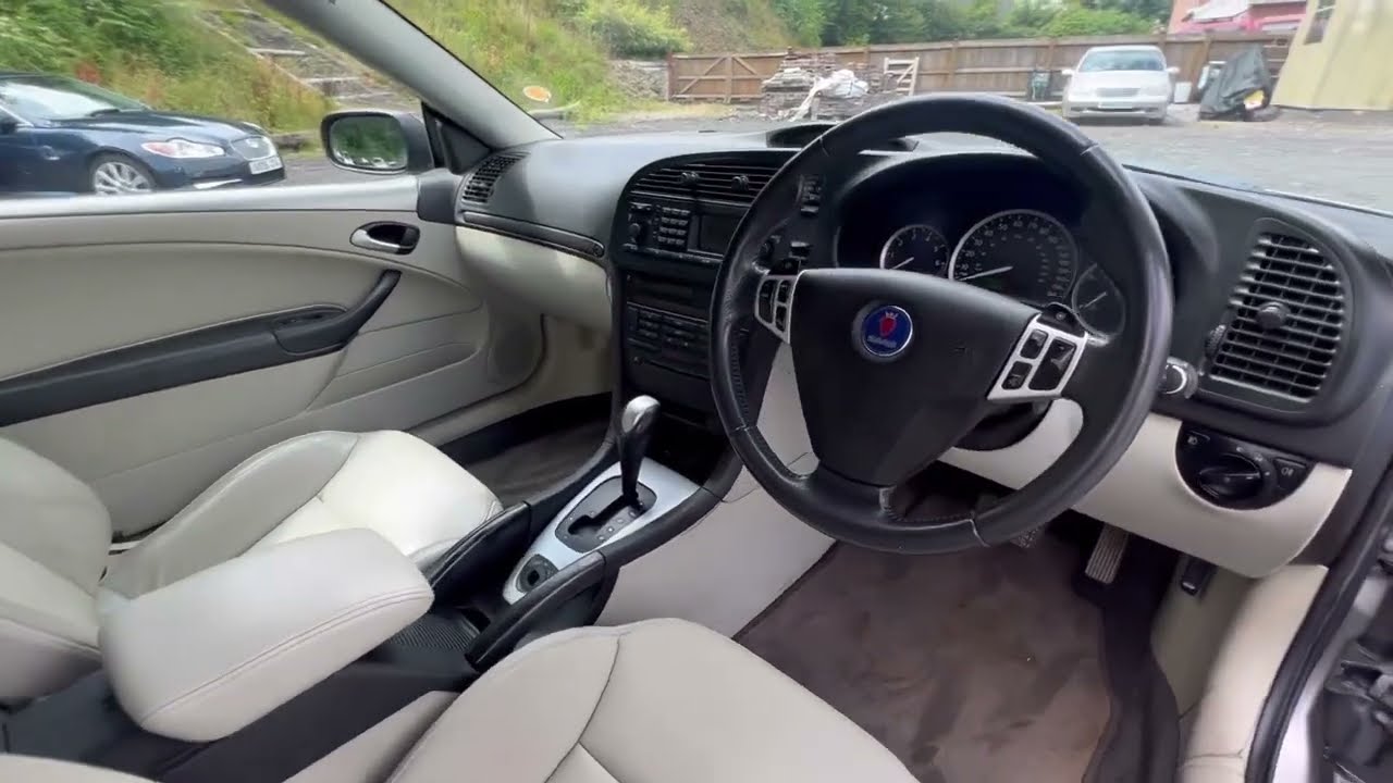 2006 Saab 93 Aero convertible. This is the 210bhp automatic model. Retro cool walk around and review