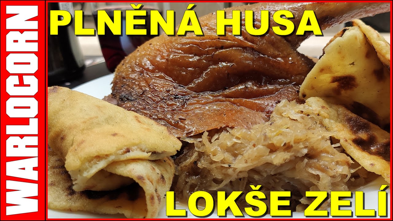 Plněná husa, lokše, zelí